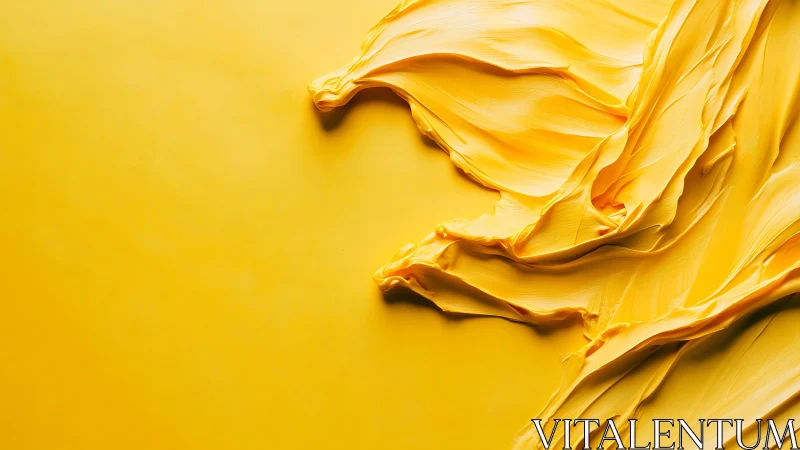 Yellow impasto strokes sculpt bold abstract texture field.