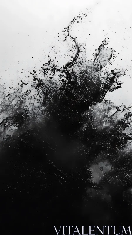 Inkstorm erupts upward, carving silver veins through shadow