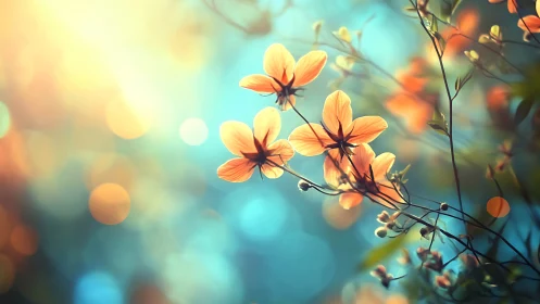 Backlit Flowers with Bokeh Background