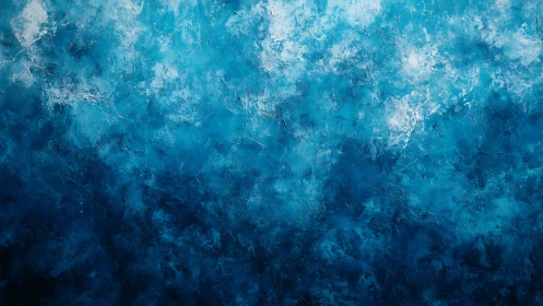 Textured blue abstraction with atmospheric depth gradients.