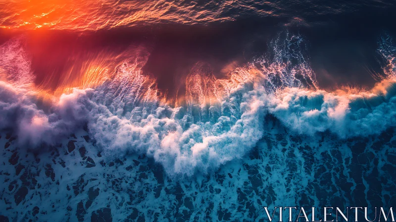 Spectral refraction across sunlit breaking ocean waves.