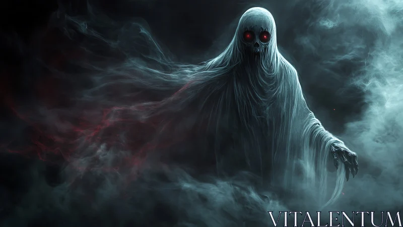 Spectral wraith in cinematic digital painting horror style.