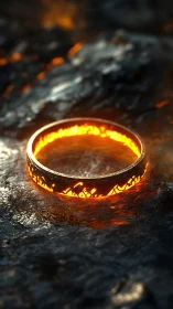 Incandescent Ring: Luminous Metal Band with Radiant Glow Effect.