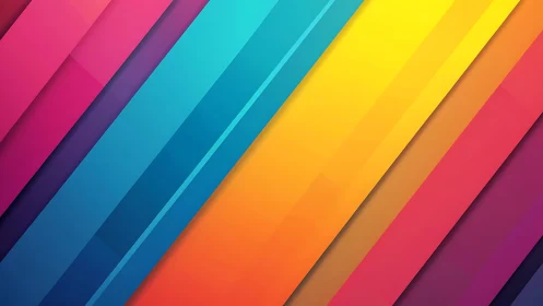 Radiant diagonal color bands in layered vector abstraction.