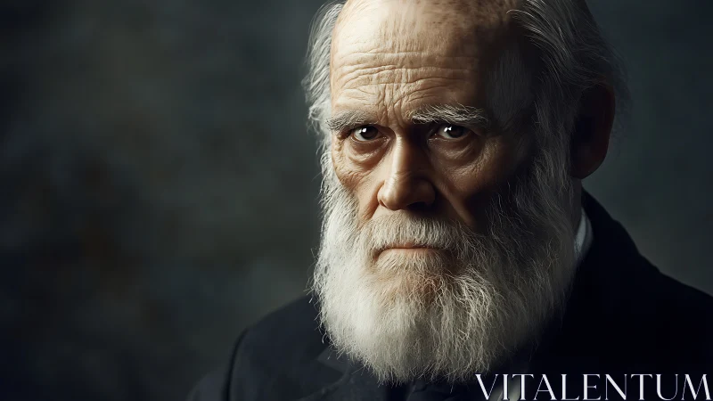 Elderly bearded man rendered in high-contrast photoreal detail