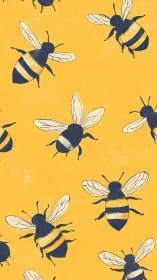 Busy honeybee pattern brings playful charm to sunny yellow