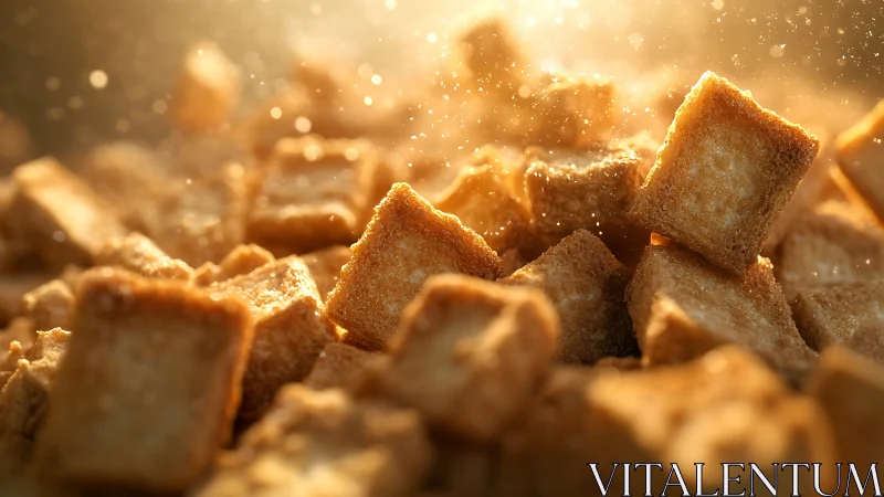 Golden Sugar Cubes Sparkle in Warm Light.
