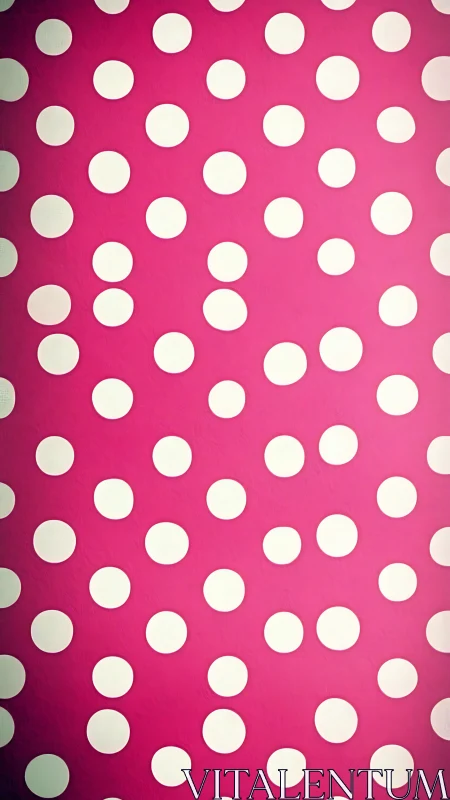 White polka dots on vivid pink seamless pattern background.