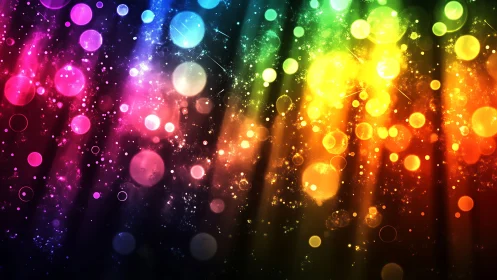 Defocused multicolor bokeh spectrum with layered radial glows