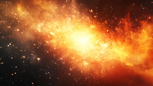 Stellar firestorm tears open the night with molten starlight