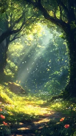 Enchanted Forest Tunnel Glowing With Timeless Wonder.