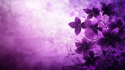 Purple Floral Gradient with Ethereal Blooms.