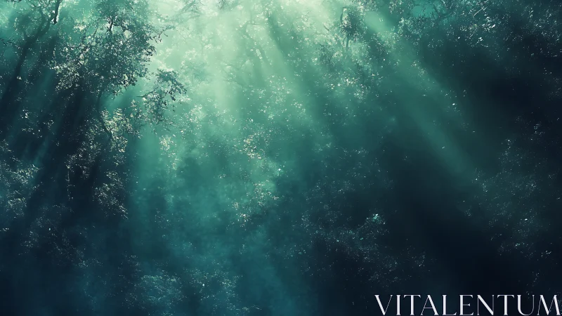 Mystical forest canopy welcomes soft beams of morning light