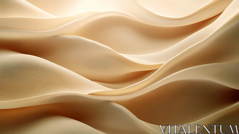 Soft golden fabric waves flow gently in warm glowing light