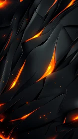 Molten Light Slashes Through Black Abstract Layers