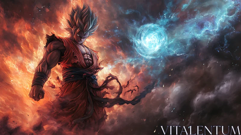 Stormborn warrior ignites twin elements of fire and lightning.