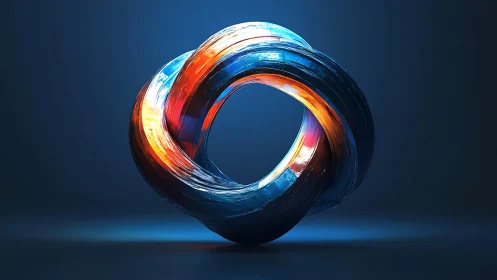Luminous torus twists cool blues and molten light together