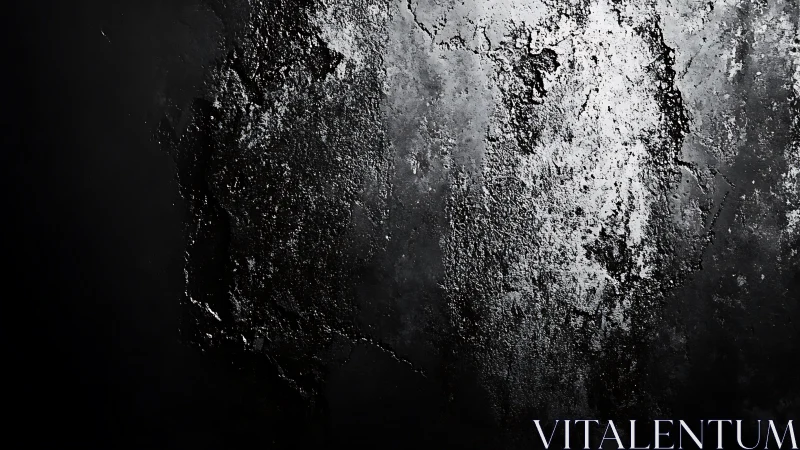 Glimmering textures on a moody black concrete wall.