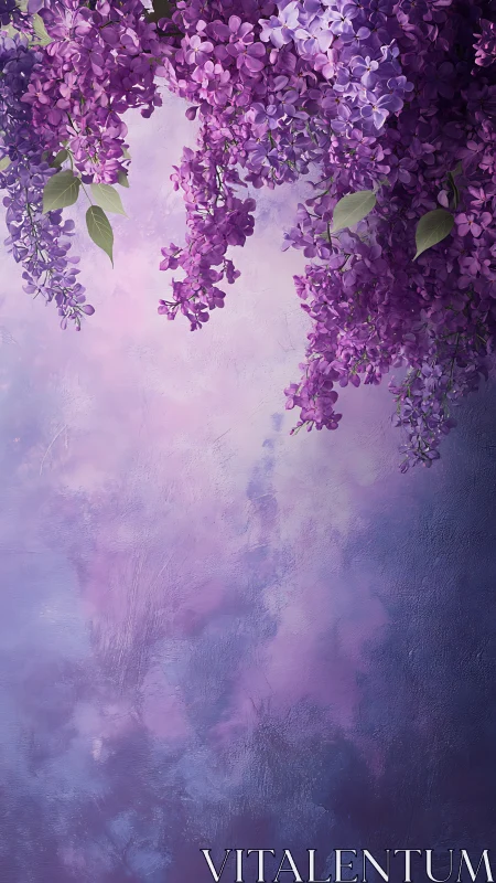 Wisteria Cascade with Atmospheric Gradient Rendering and Botanical Detail