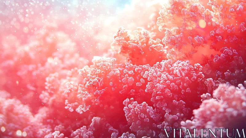 Coral-like pink fractal blooms glow under diffuse light.