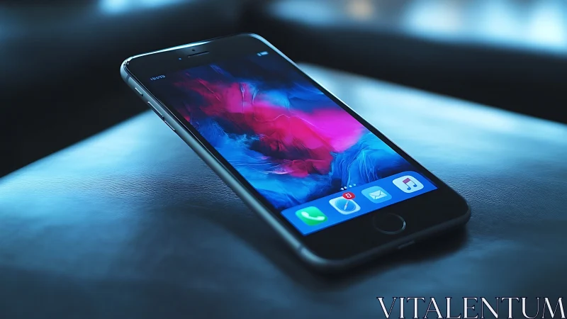 Premium Smartphone Display: Vibrant Abstract Gradient UI Elements