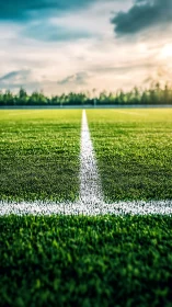 Sunlit soccer field line inviting moments of play and focus.