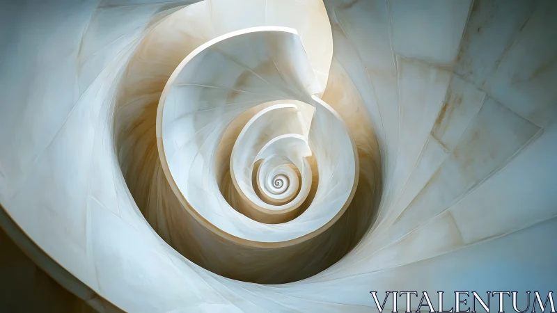 Spiral staircase interior forms continuous twisting helix