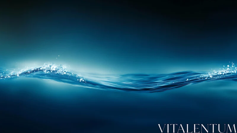 Single blue water wave crest crosses a dark gradient background