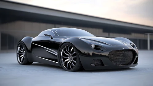 3D hypercar render with fluid aerodynamics and deep gloss finish.