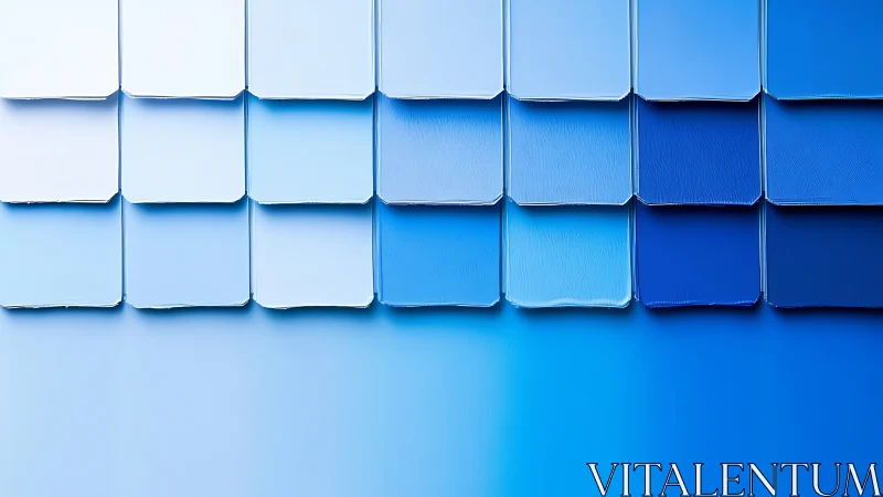 Layered gradient tiles in shifting sky-to-ocean blues.