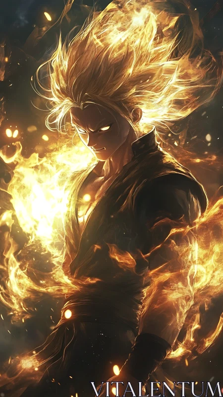 Solar-tempered warrior turns rage into swirling wildfire