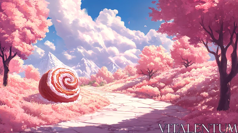 A Whimsical Journey Through Pink Blossoms and Dream