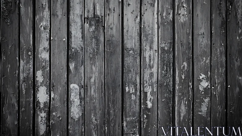 Weathered vertical wooden planks with peeling dark paint surface.