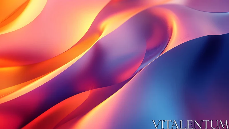 Chromatic fluid ribbons in luminous gradient abstraction.
