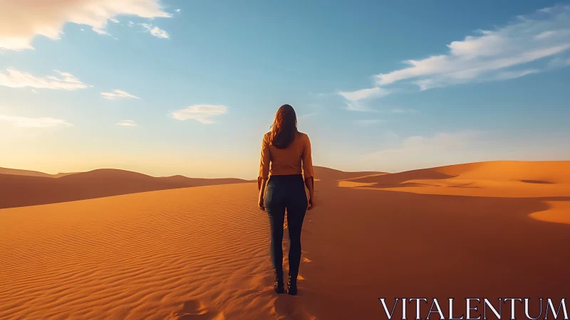 Photographic desert portrait with expansive dune perspective.