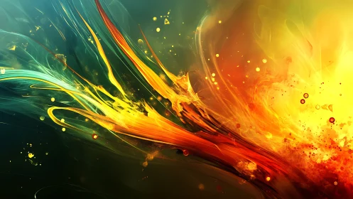 Meteoric paintstream erupting across a neon twilight sky.