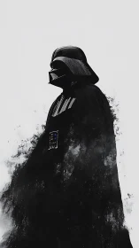 Silhouetted armored figure rendered in dark digital abstraction