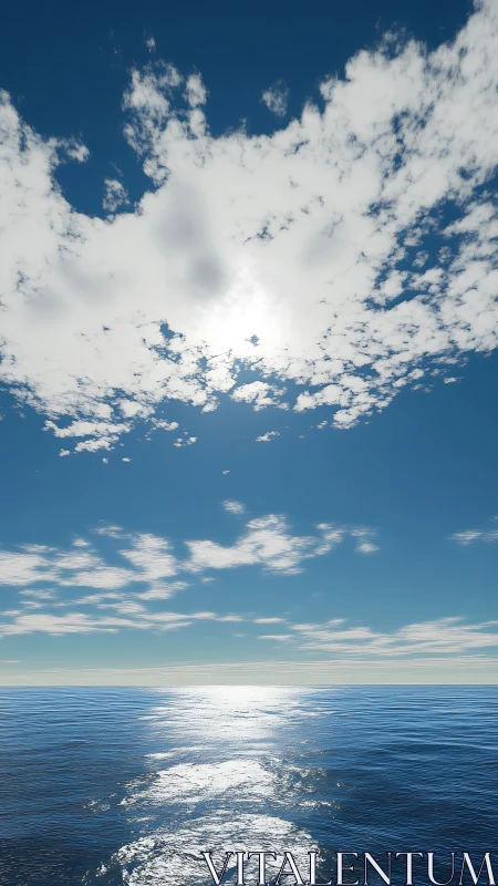 Gentle sunlight dancing over calm open ocean waters.