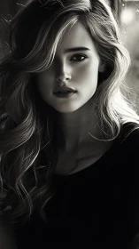 Monochrome portrait study with cinematic chiaroscuro lighting.