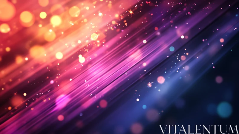 Vibrant abstract light streaks with glowing bokeh in digital art.