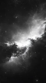 Nebular stormlight carves a silver river through deep space