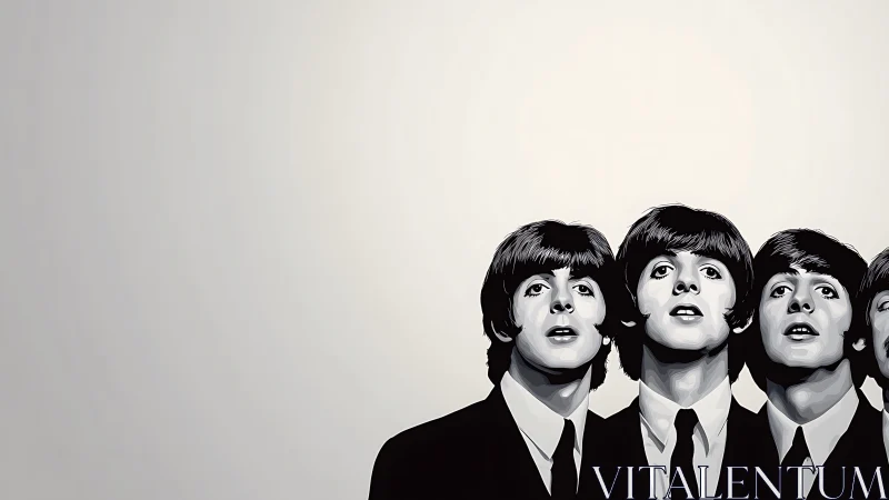 Monochrome pop art portrait quartet with negative space composition.