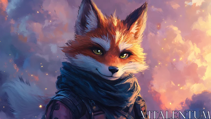 Fox adventurer portrait in warm atmospheric light.