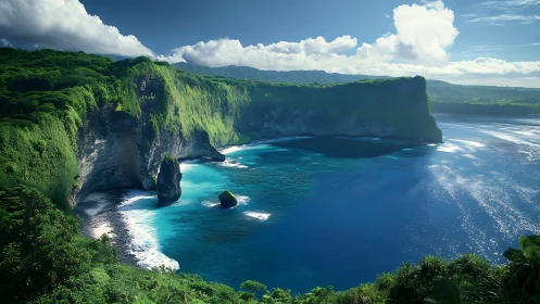 Emerald Cliffs Frame Paradise Beach in Turquoise Waters.