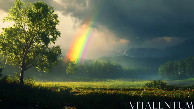 Stormlit meadow bow, where rain-shadowed light sings loud.