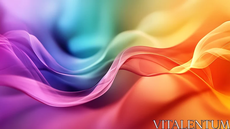 Colorful flowing abstract waves in smooth gradient light.