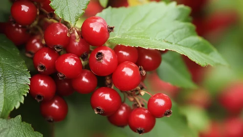 Macro botanical study of red berries under soft natural light.