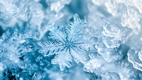 Crystal snowflake throne amid shimmering winter splinters.