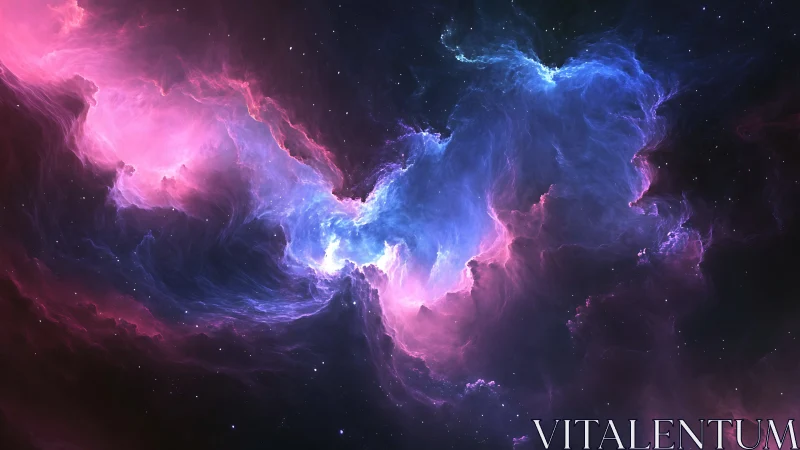 Nebular energy flow in magenta and cyan ionized clouds.