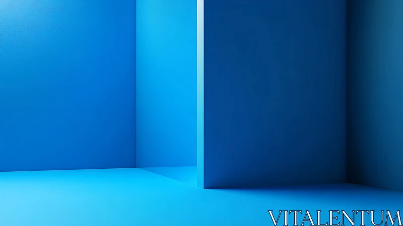 Minimalist blue corner with sharp geometric planes.